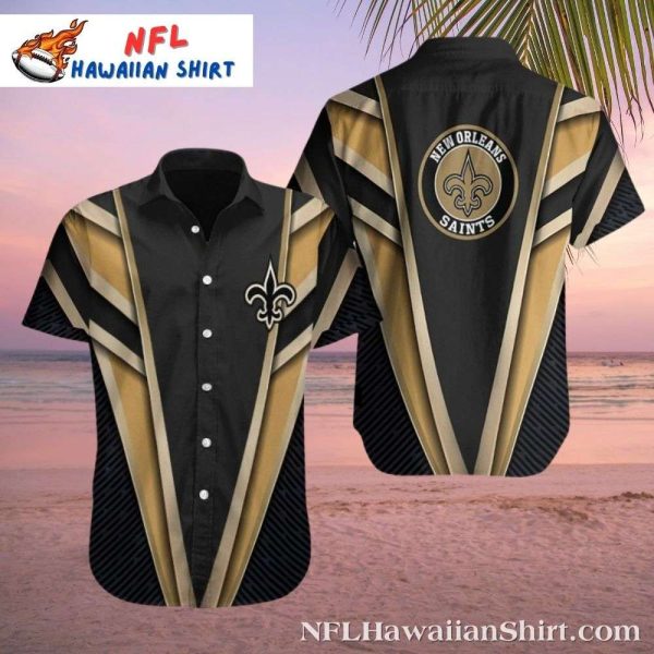 Abstract Fleur Elegance – New Orleans Saints Artistic Hawaiian Shirt