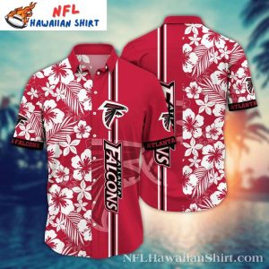 Atlanta Falcons Red Zone Floral Men’s Hawaiian Shirt