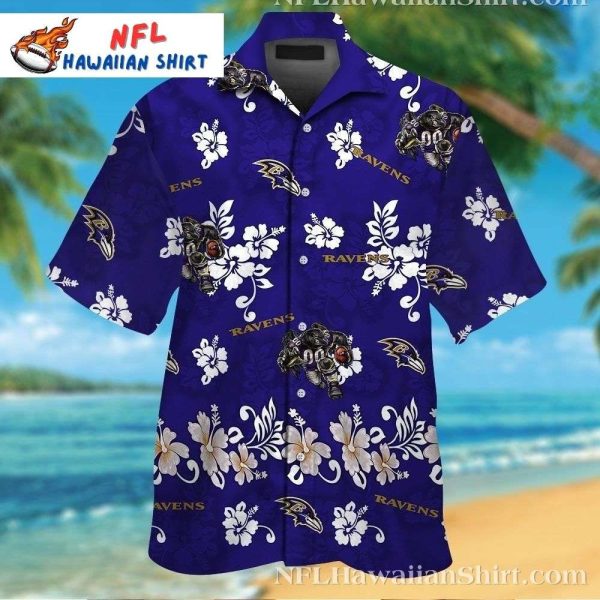 Baltimore Ravens Botanical Biker Aloha Shirt – Floral And Motorcycle Fusion