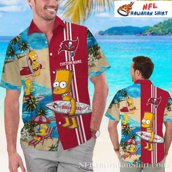 Bart Simpson Beach Vacation Tampa Bay Buccaneers Hawaiian Shirt