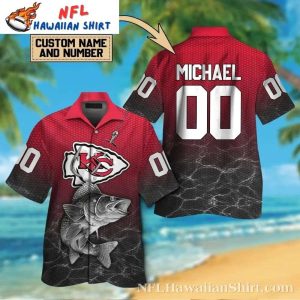 Bass Fishing And KC Chiefs Badge Men’s Tropical Shirt