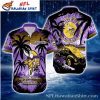 Beachfront Classic Car Minnesota Vikings Custom Name Hawaiian Shirt