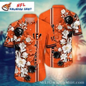 Bengals Sunset Bouquet Hawaiian Shirt – Cincinnati Warm Floral Aloha Shirt