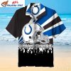 Black And White Indianapolis Colts Hawaiian Shirt With Game Day Helmet Design