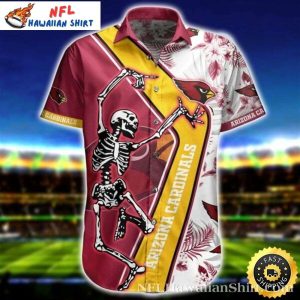 Bones And Roses – Arizona Cardinals Edgy Skeleton Hawaiian Shirt