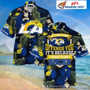 Brash Blue Rams Fan Hawaiian Shirt – Floral Attitude And Team Pride