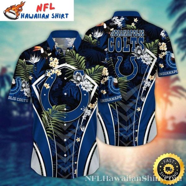 Brutiful Blue White Floral Colts Pride – Indianapolis Colts Hawaiian Shirt