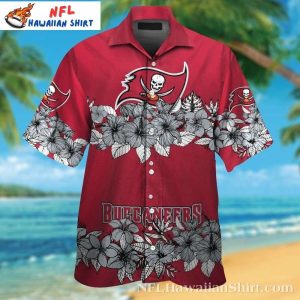 Buccaneer Spirit Floral Hibiscus Tampa Bay Buccaneers Hawaiian Shirt Mens