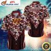 Burgundy Blossom – Washington Commanders Floral Hawaiian Shirt