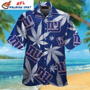 Cannabis Leaf New York Giants Hawaiian Shirt