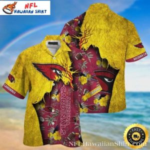 Canyon Gold Rush – NFL Cardinals Textured Print Hawaiian Shirt