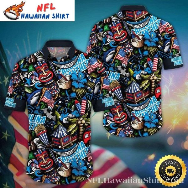 Carolina Panthers Festive Tiki Luau Hawaiian Shirt