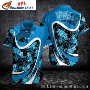 Carolina Panthers Floral Elegance NFL Hawaiian Shirt