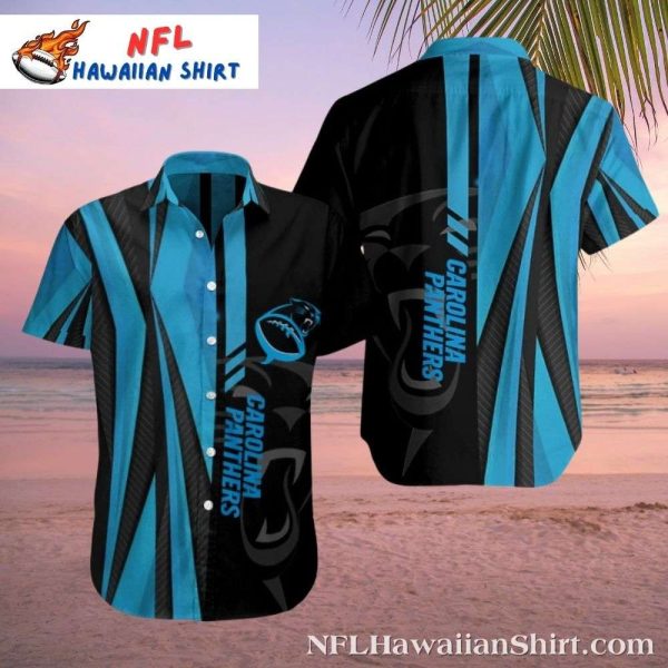 Carolina Panthers Hawaiian Shirt Mens In Electric Blue Stripes