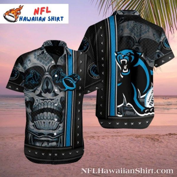 Carolina Panthers Tropical Hawaiian Shirt With Skulls And Helmets