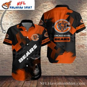 Chicago Bears Gridiron Ghost Customizable Hawaiian Shirt