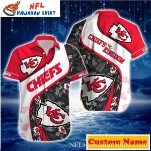 Chiefs Shadow Leaf Custom Name Tropical Hawaiian Shirt