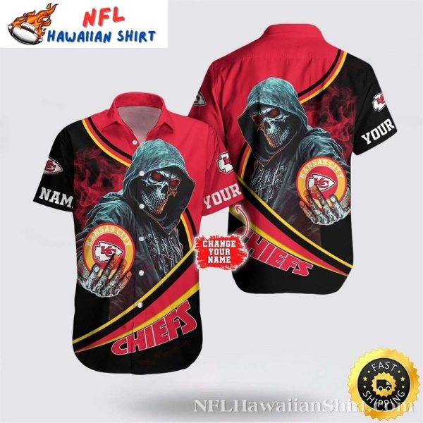 Chiefs Skull Defense – Menacing Skull Custom Name Hawaiian Shirt