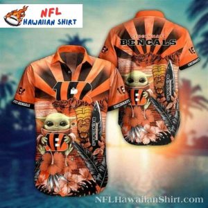 Cincinnati Bengals Galactic Friend Baby Yoda Hawaiian Shirt