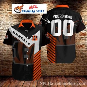 Classic Fan Fervor – Personalized Cincinnati Bengals Hawaiian Shirt With Bold Stripes