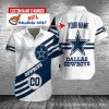 Classic White And Navy Dallas Cowboys Personalized Hawaii Shirt