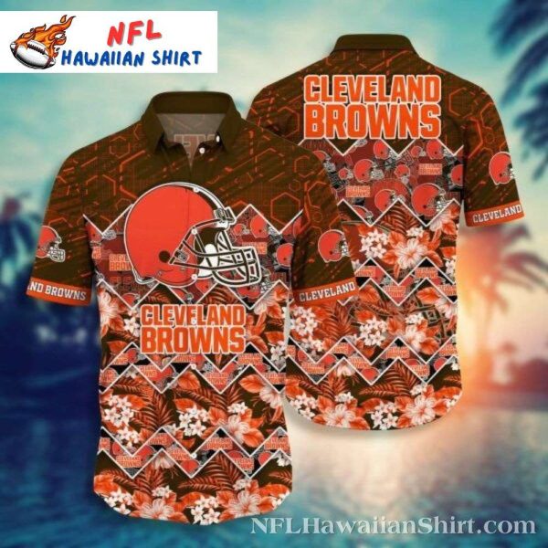 Cleveland Browns Tiki Hut Hawaiian Shirt – Vibrant Tribal Football Fusion