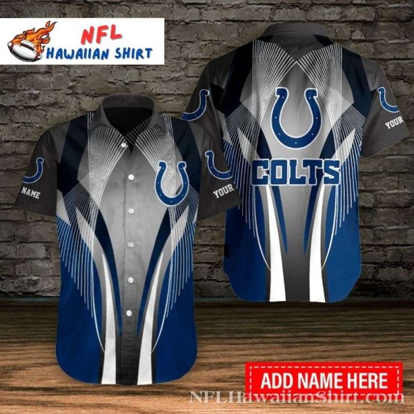 Colts Pride Abstract Art – Custom Name Silver Streak Hawaiian Shirt