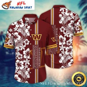 Commanders White Hibiscus – Washington Commanders Classic Hawaiian Shirt