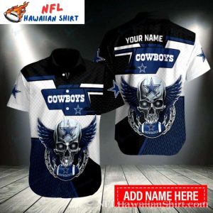 Cowboys Bold Spirit Skull And Wings Personalized Hawaiian Shirt