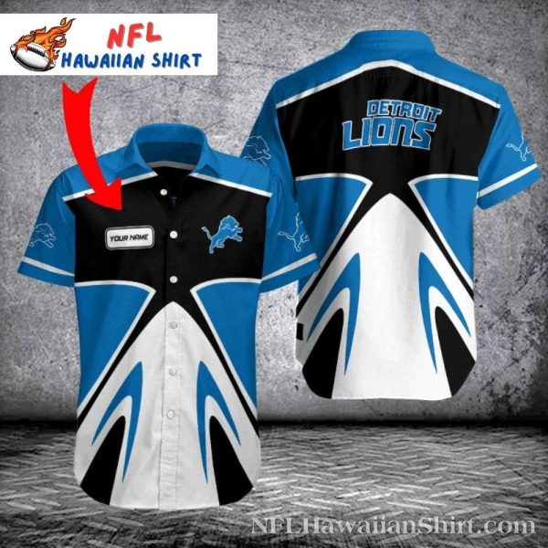 Custom Detroit Lions Dynamic Stripe Design Hawaiian Shirt