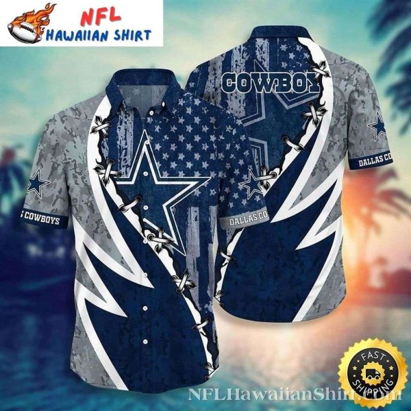 Dallas Cowboys 4th Of July Hawaiian Shirt – Patriotic American Flag Design