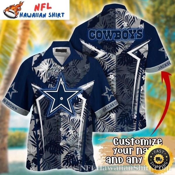 Dallas Cowboys Logo Print Personalized Hawaiian Shirt – Tropical Leaves Edition