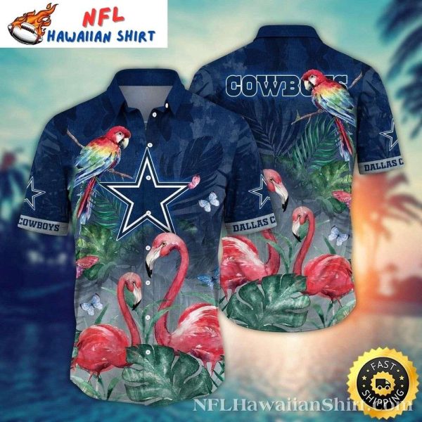 Dallas Cowboys Tropical Bird Of Paradise Aloha Shirt