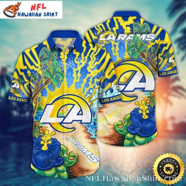 Electric Tropics LA Rams Hawaiian Shirt – Neon Palm Vibrance