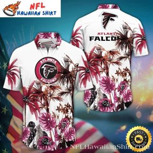 Elegant Falcons Flora Men’s Hawaiian Shirt – NFL Atlanta Falcons Tropical Design