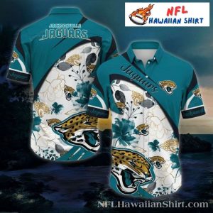 Elegant Floral Accent Jacksonville Jaguars Aloha Shirt