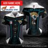 Elegant Striped Prowess – Personalized NFL Jacksonville Jaguars Hawaiian Shirt