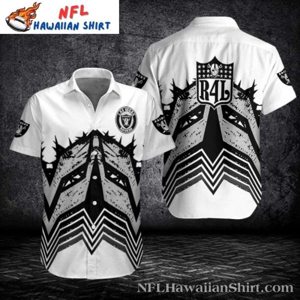 End Zone Wave – Las Vegas Raiders Abstract Hawaiian Shirt