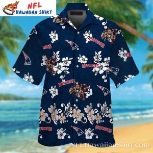 Endzone Luau Patriots Hawaiian Shirt – Floral Tackle Party Print