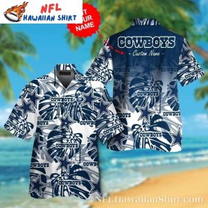 Fan-Favorite Navy And White Dallas Cowboys Hawaiian Pattern Shirt