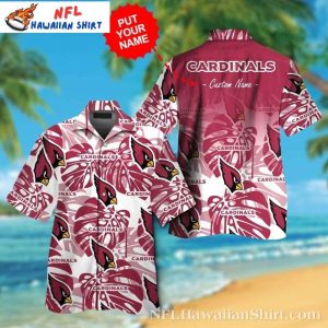 Feathered Foliage – Arizona Cardinals Hawaiian Shirt With Custom Name