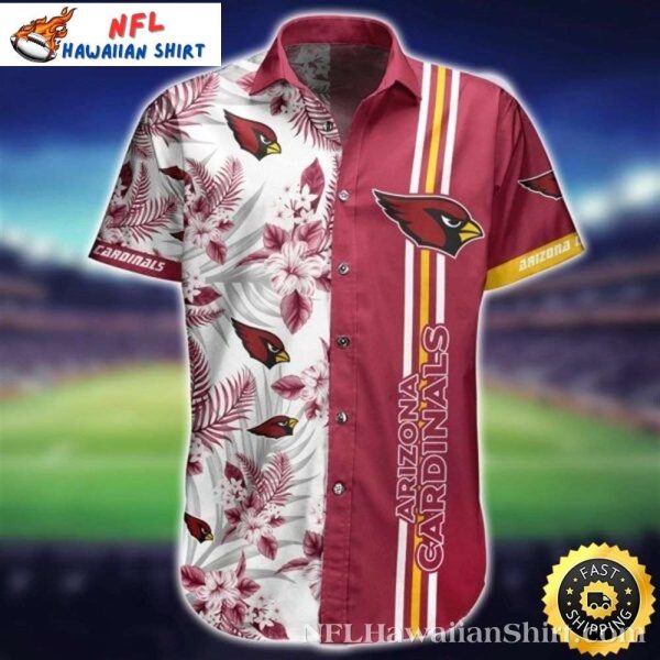 Feathered Fronds White – Arizona Cardinals Leafy Print Hawaiian Shirt