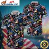 Festive Tiki And Firework – Indianapolis Colts Hawaiian Shirt With Patriotic Flair