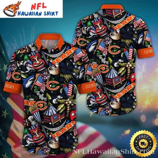 Festive Tiki Game Day – Chicago Bears Hawaiian Shirt