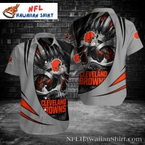 Fierce Blaze Cleveland Browns Hawaiian Shirt – Fiery Skull Motif