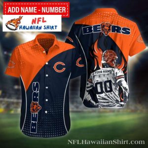 Fiery Fanfare – Chicago Bears Personalized Hawaiian Shirt