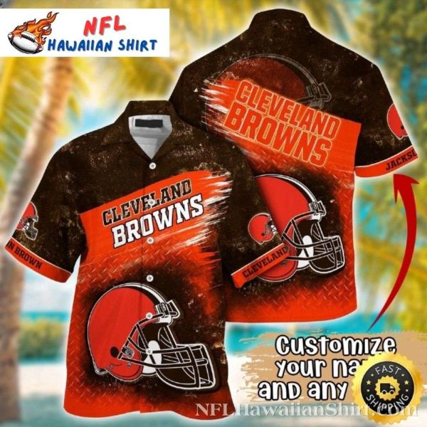 Fiery Spirit Cleveland Hawaiian Shirt – Dynamic Brush Stroke Design