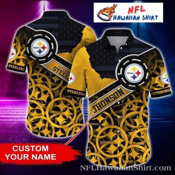 Flaming Touchdown Pittsburgh Steelers Tropical Hawaiian Shirt