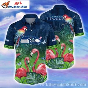 Flamingo Flock Seattle Seahawks Hawaiian Shirt – Tropical Flair Design