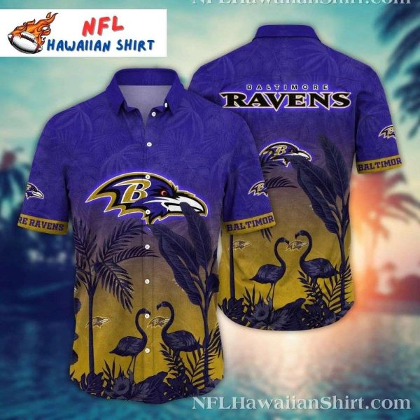 Flamingo Formation – Baltimore Ravens Hawaiian Shirt With Bird Motifs